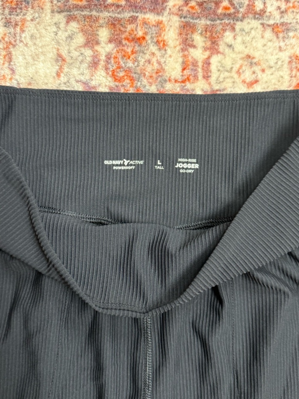 Old Navy Active Powersoft Ribbed Legging Joggers Black High Rise Tall Large - Picture 3 of 4